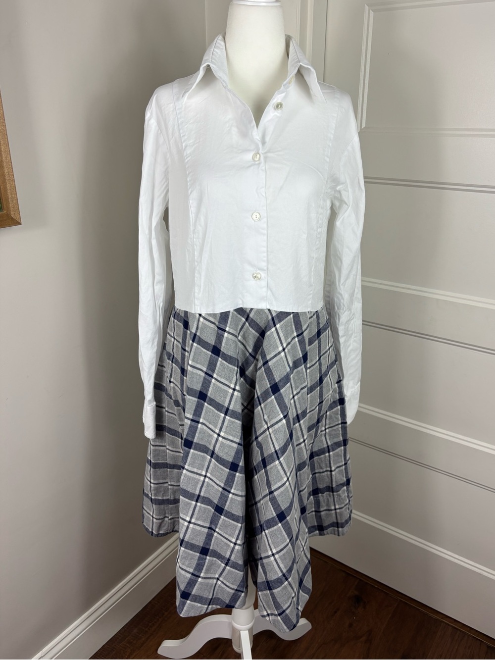 Bell Shirt Dress with Flannel Skirt Size 6